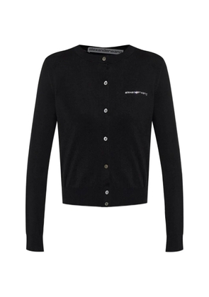 Alexander Wang crystal-embellished-logo cardigan - Black