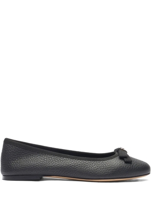 Casadei textured bow ballet flats - Black