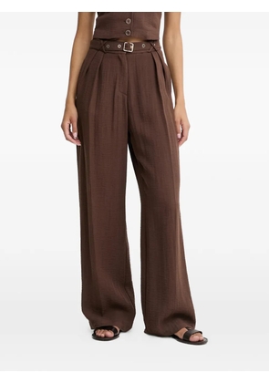 SIMONA CORSELLINI belted pleated trousers - Brown