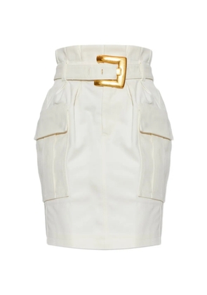 Balmain belted cargo mini skirt - Neutrals