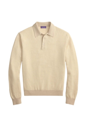 Ralph Lauren Purple Label herringbone-jacquard Polo sweater - Neutrals