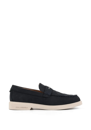 Karl Lagerfeld monogram-embossed leather loafers - Blue