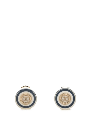 CHANEL Pre-Owned 2010 CC Gold Plated Resin Button Clip On Earrings costume earrings