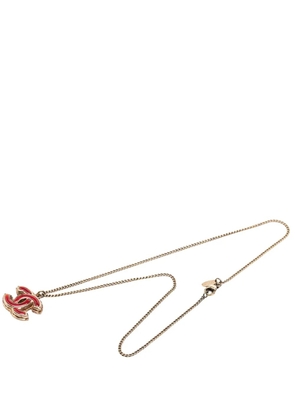 CHANEL Pre-Owned 2008 CC Gold Plated Enamel Pendant Necklace costume necklace