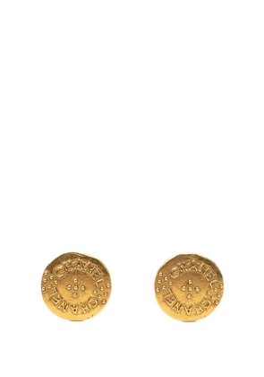 CHANEL Pre-Owned 1970-1980 Gold Plated Logo Round Clip On Earrings costume earrings