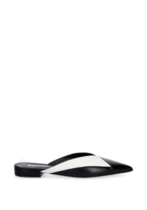 Pollini pointed-toe leather mules - Black
