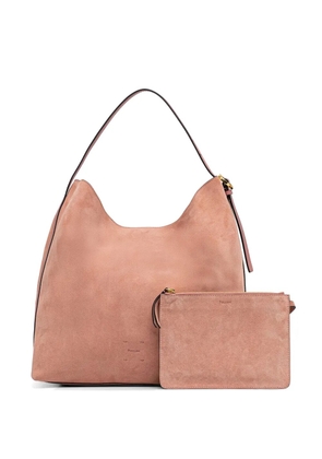 Pollini Viktoria suede pouch-detail tote bag - Pink