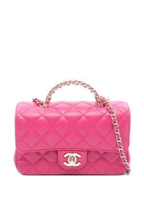 CHANEL Pre-Owned 2021s Matelasse top handle shoulder bag - Pink