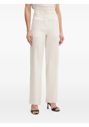 SIMONA CORSELLINI satin straight-leg trousers - Neutrals