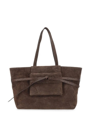 GIANNI CHIARINI Belty ostrich-effect suede shoulder bag - Brown