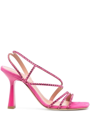 Alberta Ferretti 100mm heel calf-leather sandals - Pink