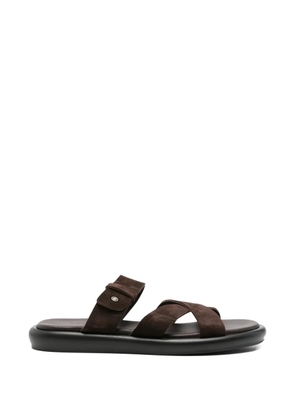 JOHN HARRISON suede crossover sandals - Brown