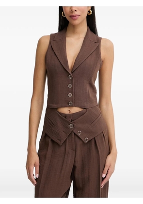 SIMONA CORSELLINI peaked-lapel button-up vest - Brown