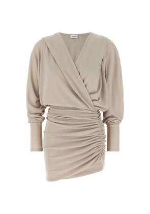 THE ANDAMANE Grace hooded ruched mini dress - Grey