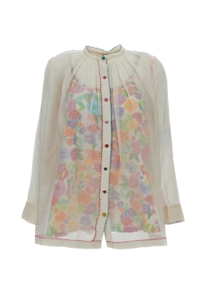 Pero floral-print layered blouse - Neutrals