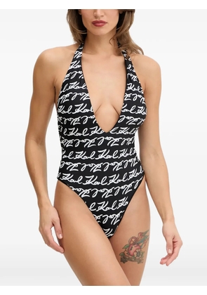 Karl Lagerfeld all-over print swimsuit - Black