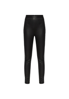 Balmain high-waisted leather trousers - Black