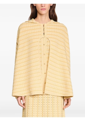 SANDRO rhinestone knit cape - Neutrals
