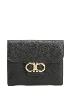 Ferragamo Gancini-plaque leather wallet - Black