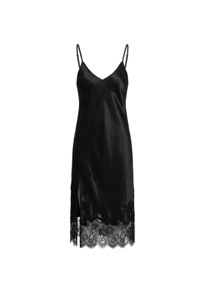 Almaz Past Midnight lace-trim slip midi dress - Black