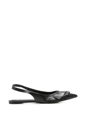 CARRANO ruffled pointed-toe flat pumps - Black
