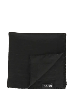 TOM FORD logo-patch pocket square - Black