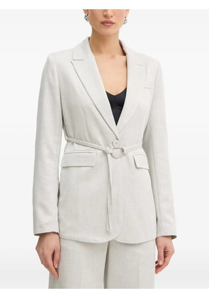 FRACOMINA belted notch-lapel blazer - Grey