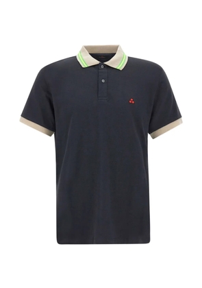 Peuterey embroidered-logo piqué polo shirt - Blue