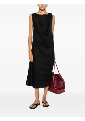 Su draped sleeveless midi dress - Black