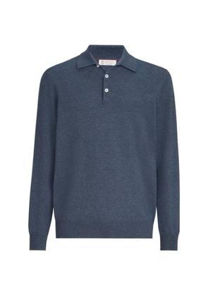 Brunello Cucinelli cashmere-knit polo shirt - Blue