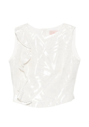 Leen Mougrhabi Zara ruffle-detail sleeveless top - White