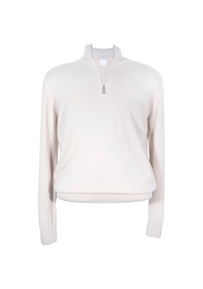 Eleventy quarter-zip ribbed-trim sweater - Blue