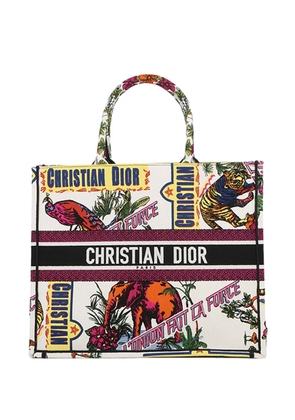 Christian Dior Pre-Owned 2000-2026 Large Embroidered Canvas Indian Animals Book tote bag - Multicolour