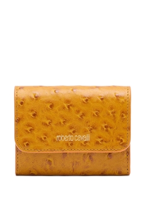 Roberto Cavalli ostrich-effect card holder - Yellow