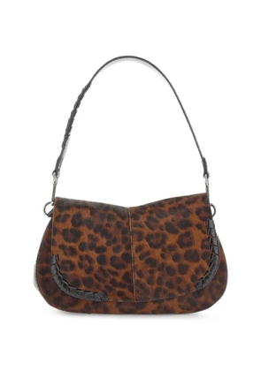 GIANNI CHIARINI Helena Round leopard-print shoulder bag - Black
