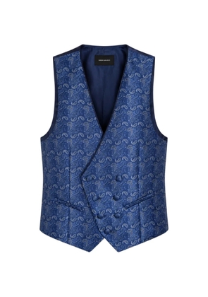 RAMON SANJURJO paisley-jacquard double-breasted waistcoat - Blue