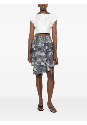Leen Mougrhabi Isla boat-neck crop top - White