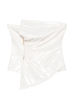 Leen Mougrhabi Noor asymmetric jacquard top - White