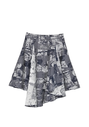 Leen Mougrhabi Isla asymmetric abstract-print mini skirt - Blue