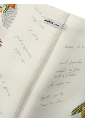 Hermès Pre-Owned L'INTRUS bird-print scarf - Neutrals
