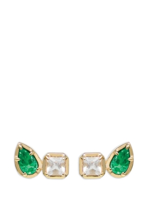 Anzie Mélia Toi Et Moi emerald white-topaz stud earrings - Gold