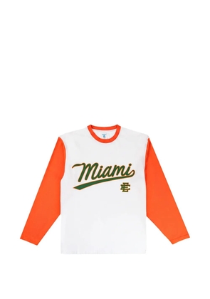 ERIC EMANUEL logo-print long-sleeve T-shirt - White