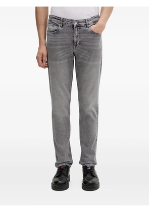 Karl Lagerfeld Jeans logo-patch whiskered jeans - Grey