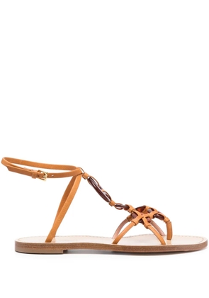Alberta Ferretti plexi-rings embellished sandals - Brown