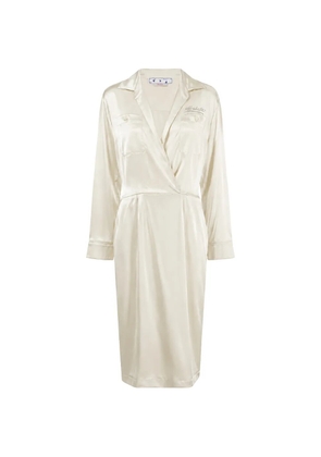 Off-White long-sleeve midi dress - Neutrals