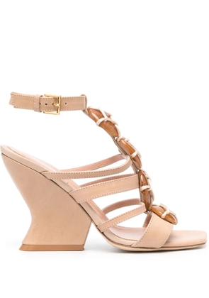 Alberta Ferretti 100mm sculpted-wedge heel sandals - Neutrals