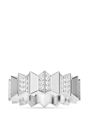 APM Monaco Up and Down XL crystal-embellished ring - Silver