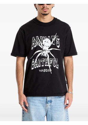 WASTED graphic-print reverse-seam T-shirt - Black