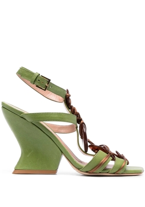 Alberta Ferretti 90mm sculpted-wedge heel sandals - Green