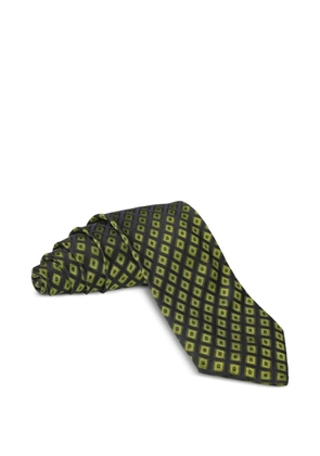 Zilli diamond-pattern silk tie - Black